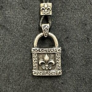 Stigma Lock Pendant Necklace on Cord Unisex Jewelry Grunge‎ Hipster